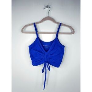 Beyond Yoga Blue Ruched Crop Top Spacedye Sapphire Blue Cinch Tank Size XS